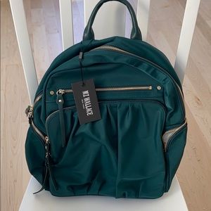 NEW MZ Wallace green Belle backpack gold zippers